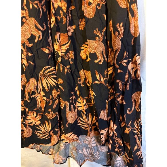 Torrid Plus Womens 0 0X Animal Print Dress Tiger Black Indie Flowy Hippie Boho - Picture 3 of 4